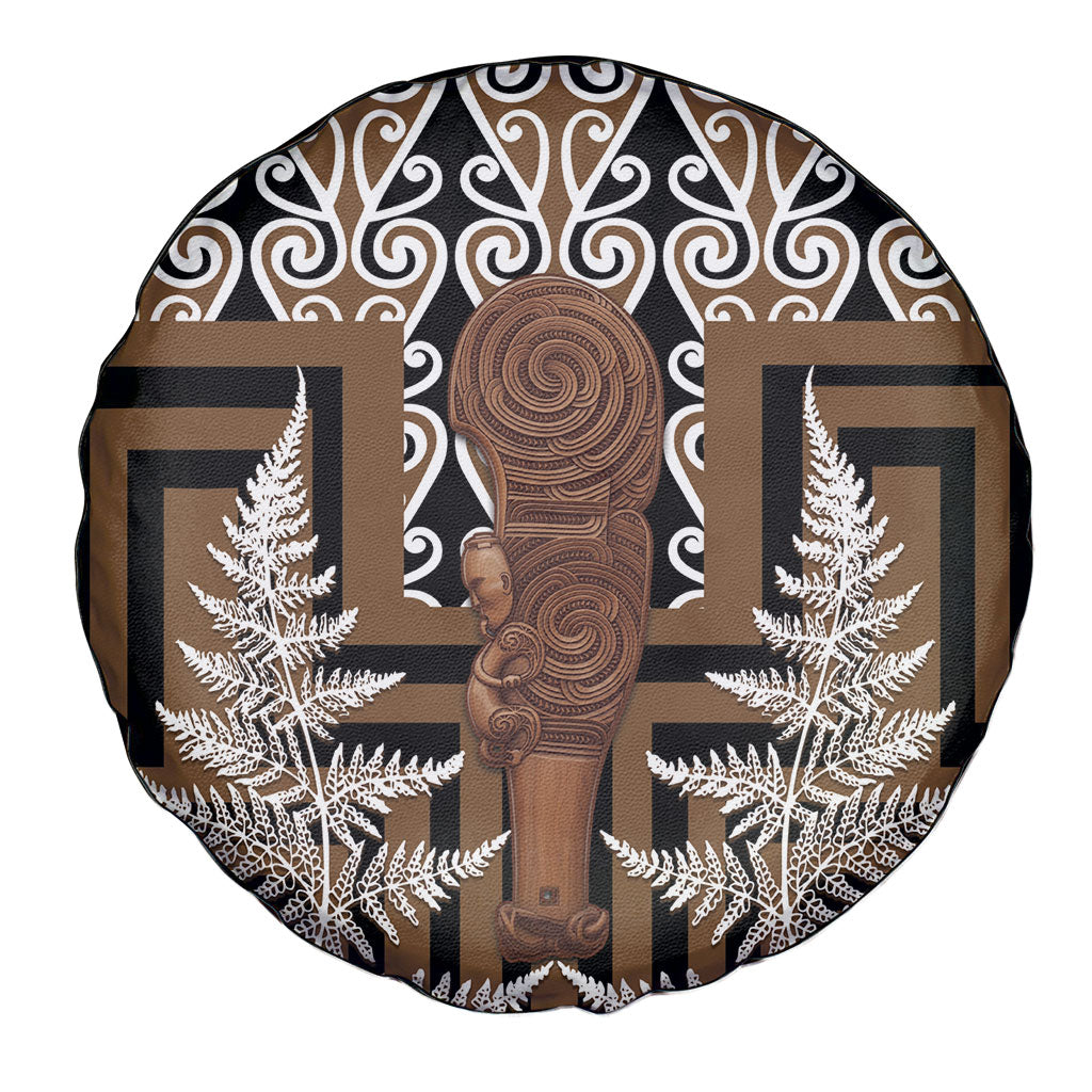 Wahaika New Zealand Spare Tire Cover Maori Weapon Kowhaiwhai Fern Poutama Motifs