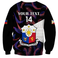 Custom Philippines Football Sweatshirt 2023 World Cup Go Filipinas Feather Black Version LT14 - Polynesian Pride