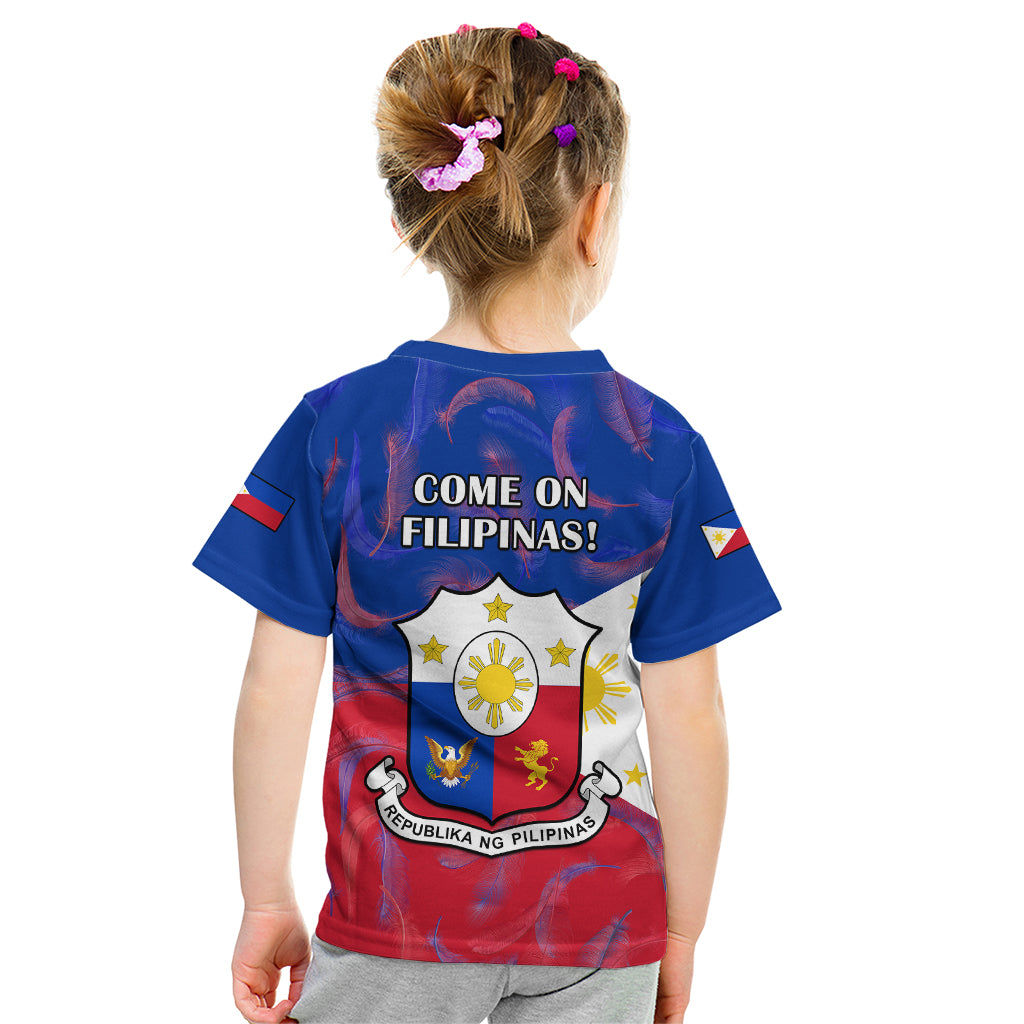Philippines Football Kid T Shirt 2023 World Cup Go Filipinas Feather Flag Version LT14 - Polynesian Pride