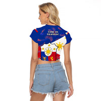 Philippines Football Raglan Cropped T Shirt 2023 World Cup Go Filipinas Feather Flag Version LT14 - Polynesian Pride
