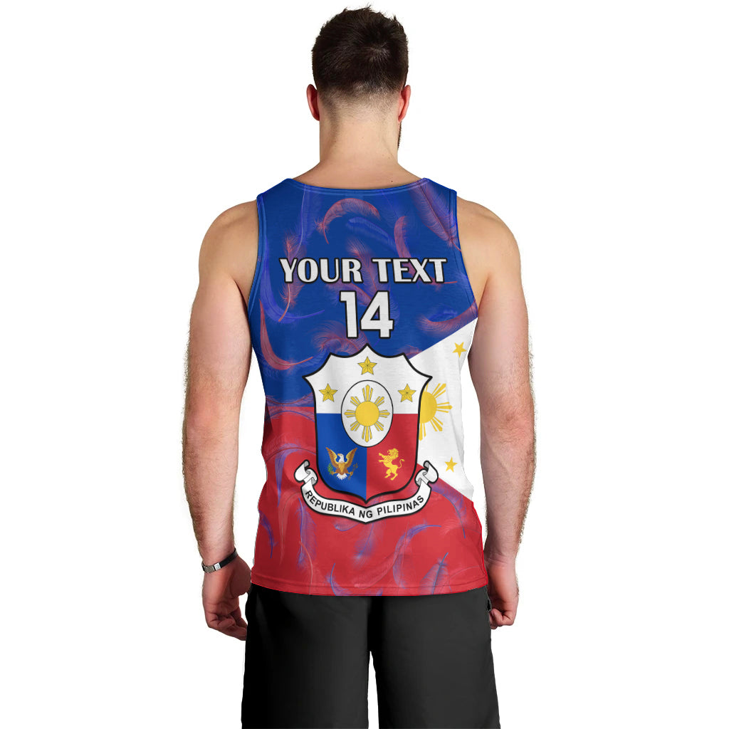Custom Philippines Football Men Tank Top 2023 World Cup Go Filipinas Feather Flag Version LT14 - Polynesian Pride