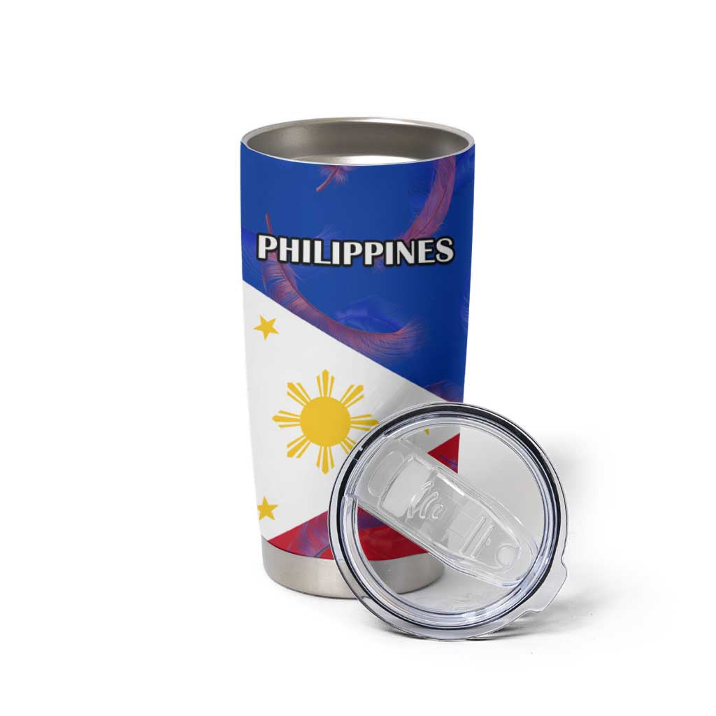 Custom Philippines Football Tumbler Cup World Cup Go Filipinas Feather Flag Version