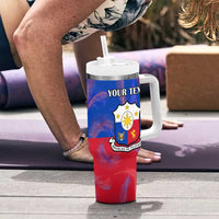 Custom Philippines Football Tumbler With Handle World Cup Go Filipinas Feather Flag Version