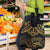 Black and Gold Polynesia Grocery Bag Plumeria Tattoo With Polynesian Pattern