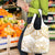 White and Gold Polynesia Grocery Bag Plumeria Tattoo With Polynesian Pattern