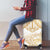 White and Gold Polynesia Luggage Cover Plumeria Tattoo With Polynesian Pattern