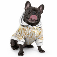 White and Gold Polynesia Pet Hoodie Plumeria Tattoo With Polynesian Pattern LT14 - Polynesian Pride