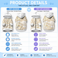 White and Gold Polynesia Pet Hoodie Plumeria Tattoo With Polynesian Pattern LT14 - Polynesian Pride