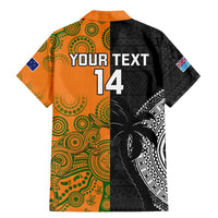 Custom Fiji And Australia Rugby Family Matching Mermaid Dress and Hawaiian Shirt Fijian Tapa Pattern With Aussie Aboriginal Art LT14 - Polynesian Pride