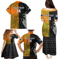 Custom Fiji And Australia Rugby Family Matching Puletasi and Hawaiian Shirt Fijian Tapa Pattern With Aussie Aboriginal Art LT14 - Polynesian Pride