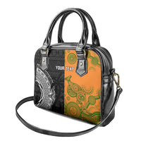 Custom Fiji And Australia Rugby Shoulder Handbag Fijian Tapa Pattern With Aussie Aboriginal Art LT14 - Polynesian Pride