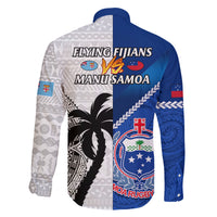 Fiji And Samoa Rugby Family Matching Long Sleeve Bodycon Dress and Hawaiian Shirt 2023 World Cup Samoan Mix Tapa Pattern LT14 - Polynesian Pride