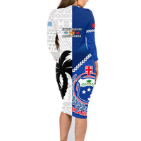 Fiji And Samoa Rugby Family Matching Long Sleeve Bodycon Dress and Hawaiian Shirt 2023 World Cup Samoan Mix Tapa Pattern LT14 - Polynesian Pride