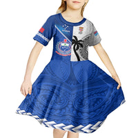 fiji-and-samoa-rugby-kid-short-sleeve-dress-2023-world-cup-samoan-mix-tapa-pattern