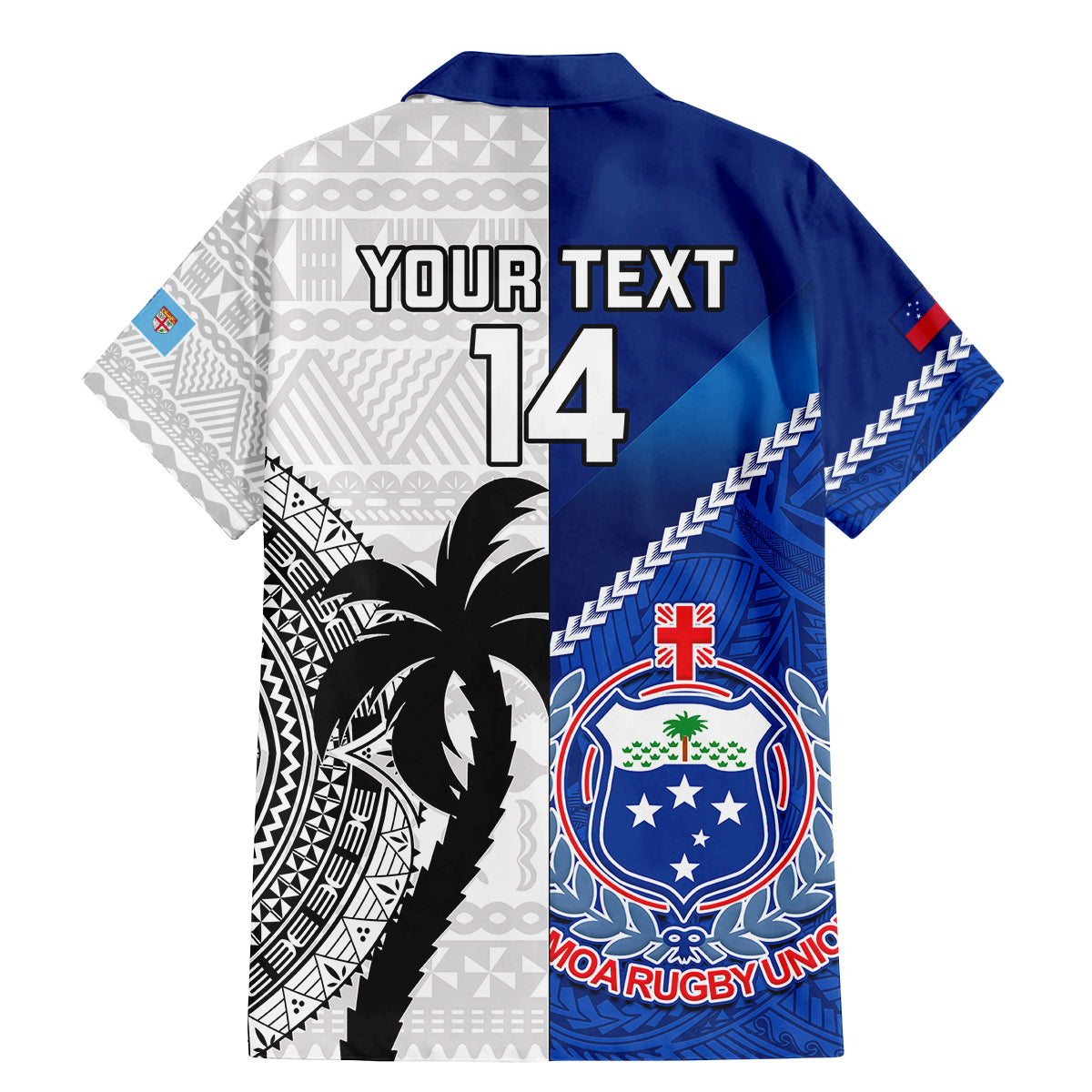 Custom Fiji And Samoa Rugby Family Matching Mermaid Dress and Hawaiian Shirt 2023 World Cup Samoan Mix Tapa Pattern LT14 - Polynesian Pride