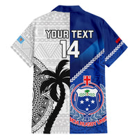 Custom Fiji And Samoa Rugby Family Matching Off Shoulder Long Sleeve Dress and Hawaiian Shirt 2023 World Cup Samoan Mix Tapa Pattern LT14 - Polynesian Pride