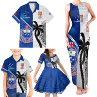 Custom Fiji And Samoa Rugby Family Matching Tank Maxi Dress and Hawaiian Shirt 2023 World Cup Samoan Mix Tapa Pattern LT14 - Polynesian Pride