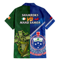 Samoa And Ireland Rugby Family Matching Mermaid Dress and Hawaiian Shirt 2023 World Cup Manu Samoa With Shamrocks LT14 - Polynesian Pride