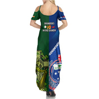 Samoa And Ireland Rugby Family Matching Summer Maxi Dress and Hawaiian Shirt 2023 World Cup Manu Samoa With Shamrocks LT14 - Polynesian Pride