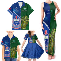 Samoa And Ireland Rugby Family Matching Tank Maxi Dress and Hawaiian Shirt 2023 World Cup Manu Samoa With Shamrocks LT14 - Polynesian Pride