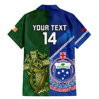 Custom Samoa And Ireland Rugby Family Matching Mermaid Dress and Hawaiian Shirt 2023 World Cup Manu Samoa With Shamrocks LT14 - Polynesian Pride