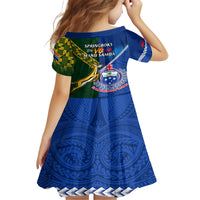 Samoa And South Africa Rugby Family Matching Off Shoulder Long Sleeve Dress and Hawaiian Shirt 2023 World Cup Manu Samoa With Springboks LT14 - Polynesian Pride