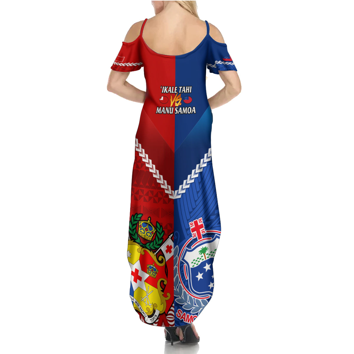 Samoa And Tonga Rugby Family Matching Summer Maxi Dress and Hawaiian Shirt 2023 World Cup Manu Samoa With Ikale Tahi LT14 - Polynesian Pride