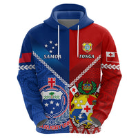 Samoa And Tonga Rugby Hoodie 2023 World Cup Manu Samoa With Ikale Tahi LT14 - Polynesian Pride