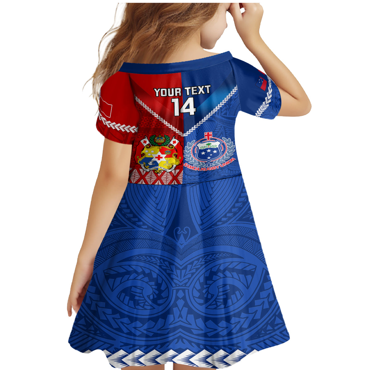 Custom Samoa And Tonga Rugby Family Matching Mermaid Dress and Hawaiian Shirt 2023 World Cup Manu Samoa With Ikale Tahi LT14 - Polynesian Pride