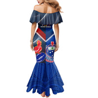 Samoa And France Rugby Family Matching Mermaid Dress and Hawaiian Shirt 2023 World Cup Manu Samoa With Les Bleus LT14 - Polynesian Pride