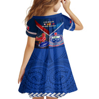 Samoa And France Rugby Family Matching Off Shoulder Maxi Dress and Hawaiian Shirt 2023 World Cup Manu Samoa With Les Bleus LT14 - Polynesian Pride