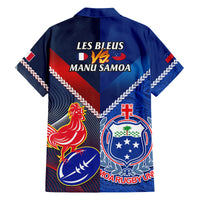 Samoa And France Rugby Family Matching Summer Maxi Dress and Hawaiian Shirt 2023 World Cup Manu Samoa With Les Bleus LT14 - Polynesian Pride