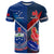 Samoa And France Rugby T Shirt 2023 World Cup Manu Samoa With Les Bleus LT14 Blue - Polynesian Pride
