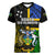 South Sea Islanders Women V Neck T Shirt Kanakas With Solomon Islands Coat Of Arms LT14 Female Black - Polynesian Pride