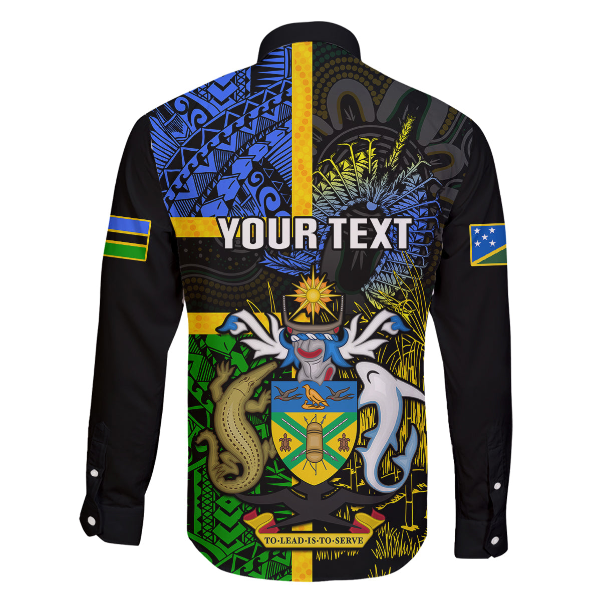 Personalised South Sea Islanders Family Matching Off Shoulder Long Sleeve Dress and Hawaiian Shirt Kanakas With Solomon Islands Coat Of Arms LT14 - Polynesian Pride
