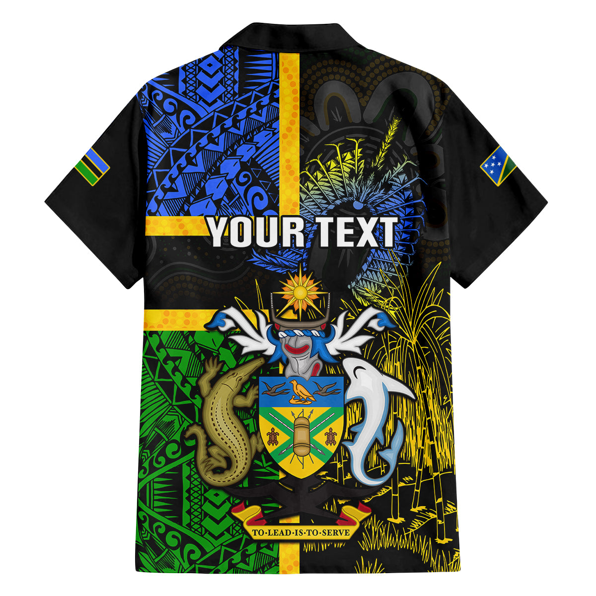 Personalised South Sea Islanders Family Matching Off Shoulder Short Dress and Hawaiian Shirt Kanakas With Solomon Islands Coat Of Arms LT14 - Polynesian Pride