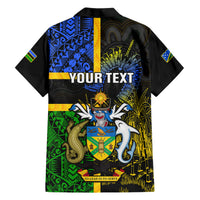 Personalised South Sea Islanders Family Matching Short Sleeve Bodycon Dress and Hawaiian Shirt Kanakas With Solomon Islands Coat Of Arms LT14 - Polynesian Pride