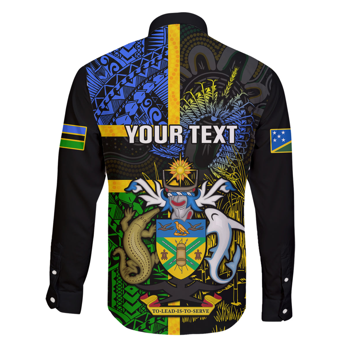 Personalised South Sea Islanders Family Matching Short Sleeve Bodycon Dress and Hawaiian Shirt Kanakas With Solomon Islands Coat Of Arms LT14 - Polynesian Pride