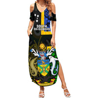 Personalised South Sea Islanders Family Matching Summer Maxi Dress and Hawaiian Shirt Kanakas With Solomon Islands Coat Of Arms LT14 Mom's Dress Black - Polynesian Pride