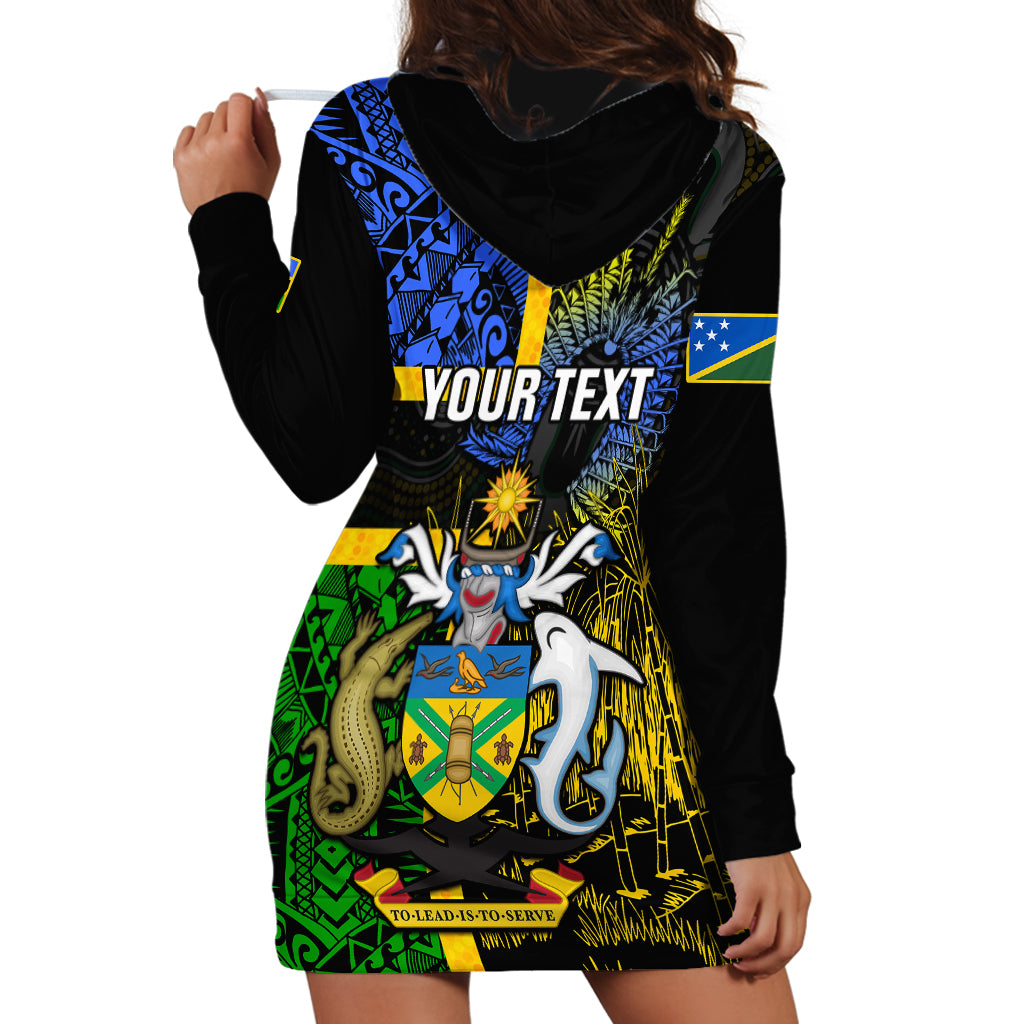Personalised South Sea Islanders Hoodie Dress Kanakas With Solomon Islands Coat Of Arms LT14 - Polynesian Pride