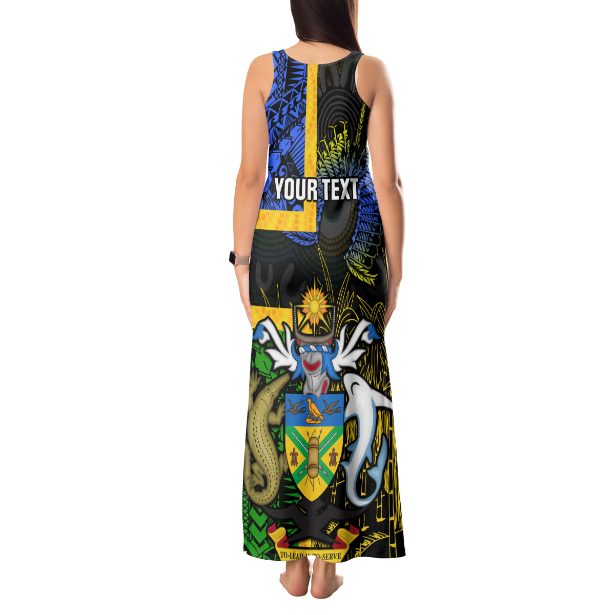 personalised-south-sea-islanders-tank-maxi-dress-kanakas-with-solomon-islands-coat-of-arms