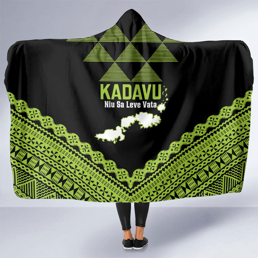 Kadavu Fiji 2026 Rugby Hooded Blanket Niu Sa Leve Vata Fijian Tapa Pattern LT14 One Size Black - Polynesian Pride