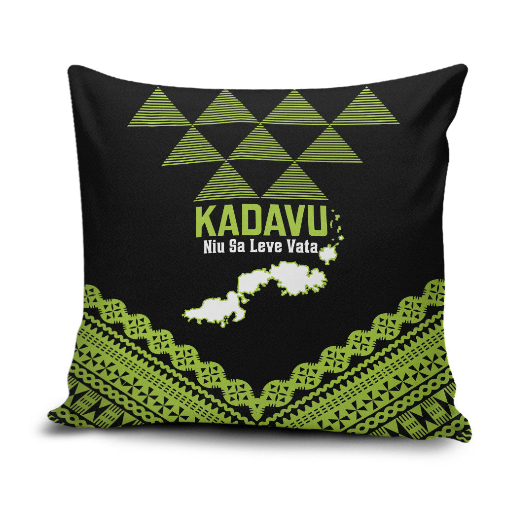 Kadavu Fiji 2026 Rugby Pillow Cover Niu Sa Leve Vata Fijian Tapa Pattern LT14 Black - Polynesian Pride