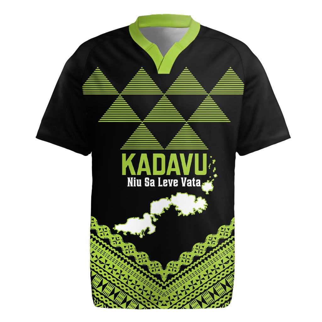 Kadavu Fiji 2026 Rugby Custom Rugby Jersey Niu Sa Leve Vata Fijian Tapa Pattern LT14 Black - Polynesian Pride