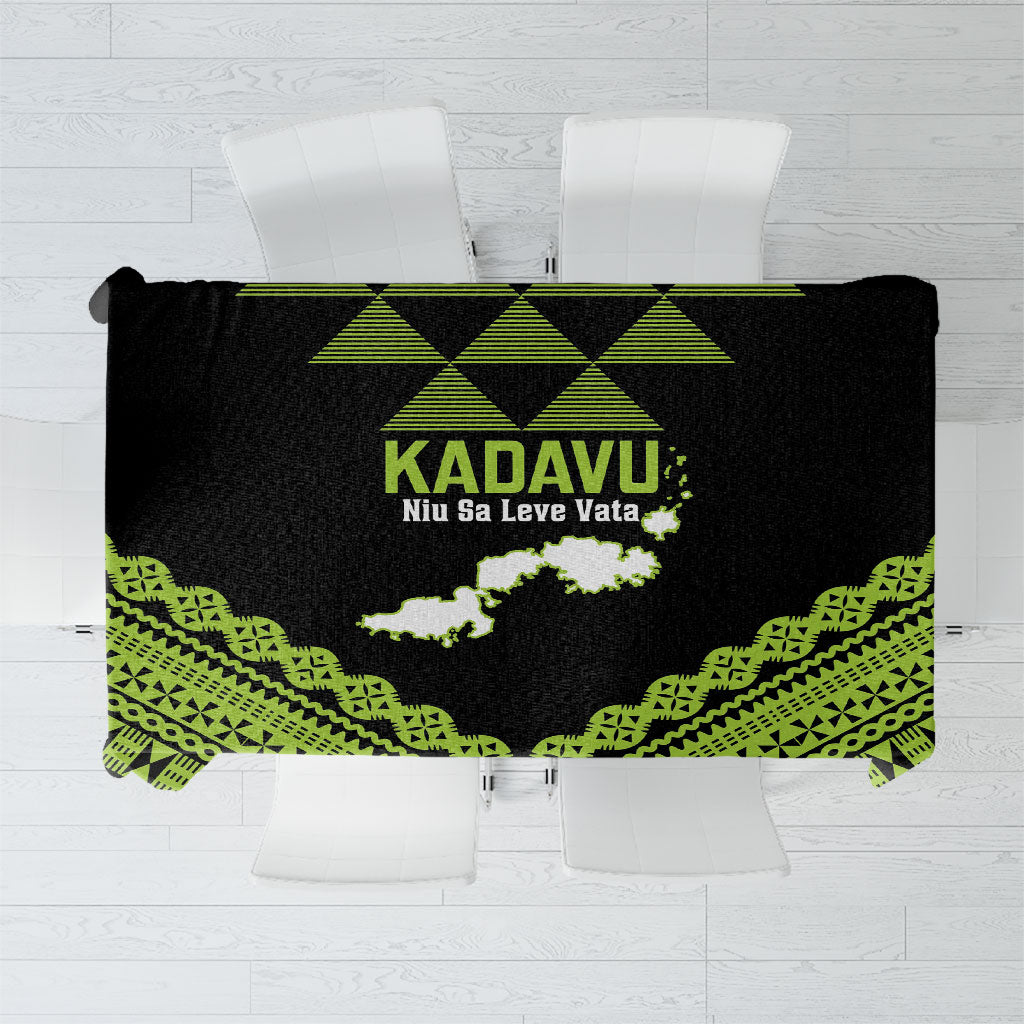 Kadavu Fiji 2026 Rugby Tablecloth Niu Sa Leve Vata Fijian Tapa Pattern LT14 Black - Polynesian Pride