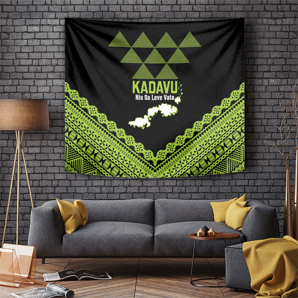 Kadavu Fiji 2026 Rugby Tapestry Niu Sa Leve Vata Fijian Tapa Pattern LT14 Black - Polynesian Pride