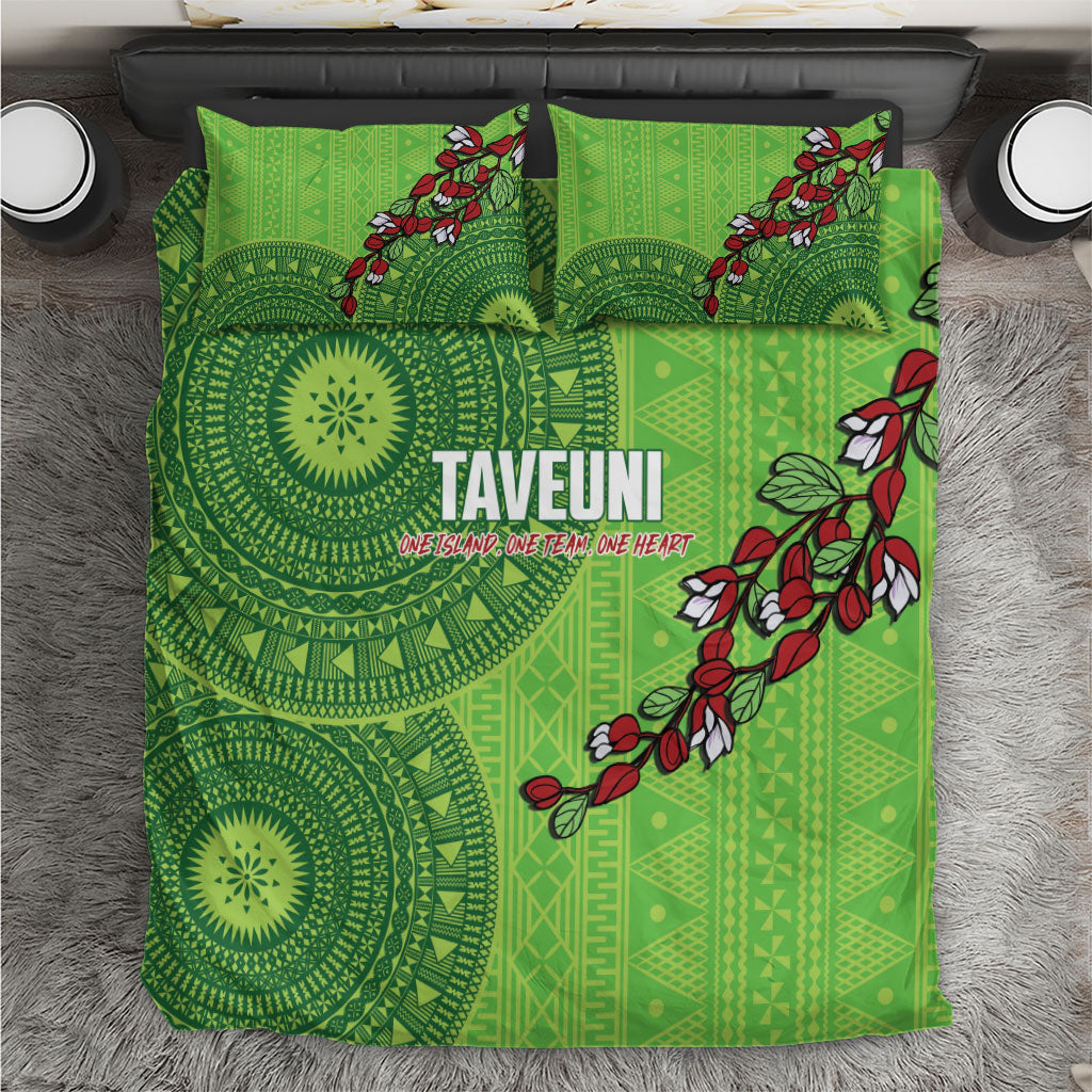 Taveuni Fiji 2026 Rugby Bedding Set Tagimoucia Fijian Tapa Pattern LT14 Green - Polynesian Pride