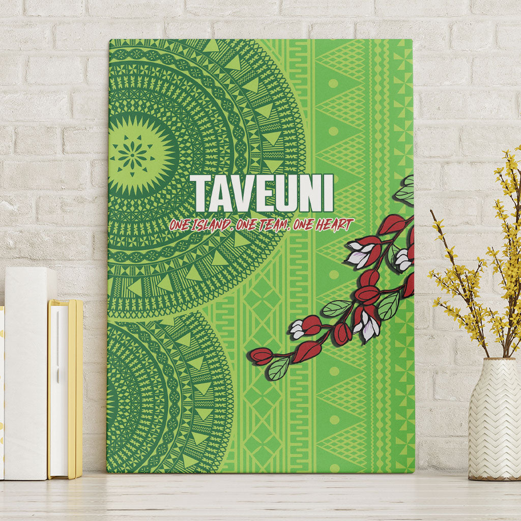 Taveuni Fiji 2026 Rugby Canvas Wall Art Tagimoucia Fijian Tapa Pattern LT14 Without Frame Green - Polynesian Pride