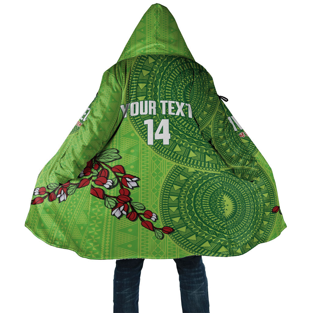 Taveuni Fiji 2026 Rugby Custom Cloak Tagimoucia Fijian Tapa Pattern LT14 Unisex Green - Polynesian Pride