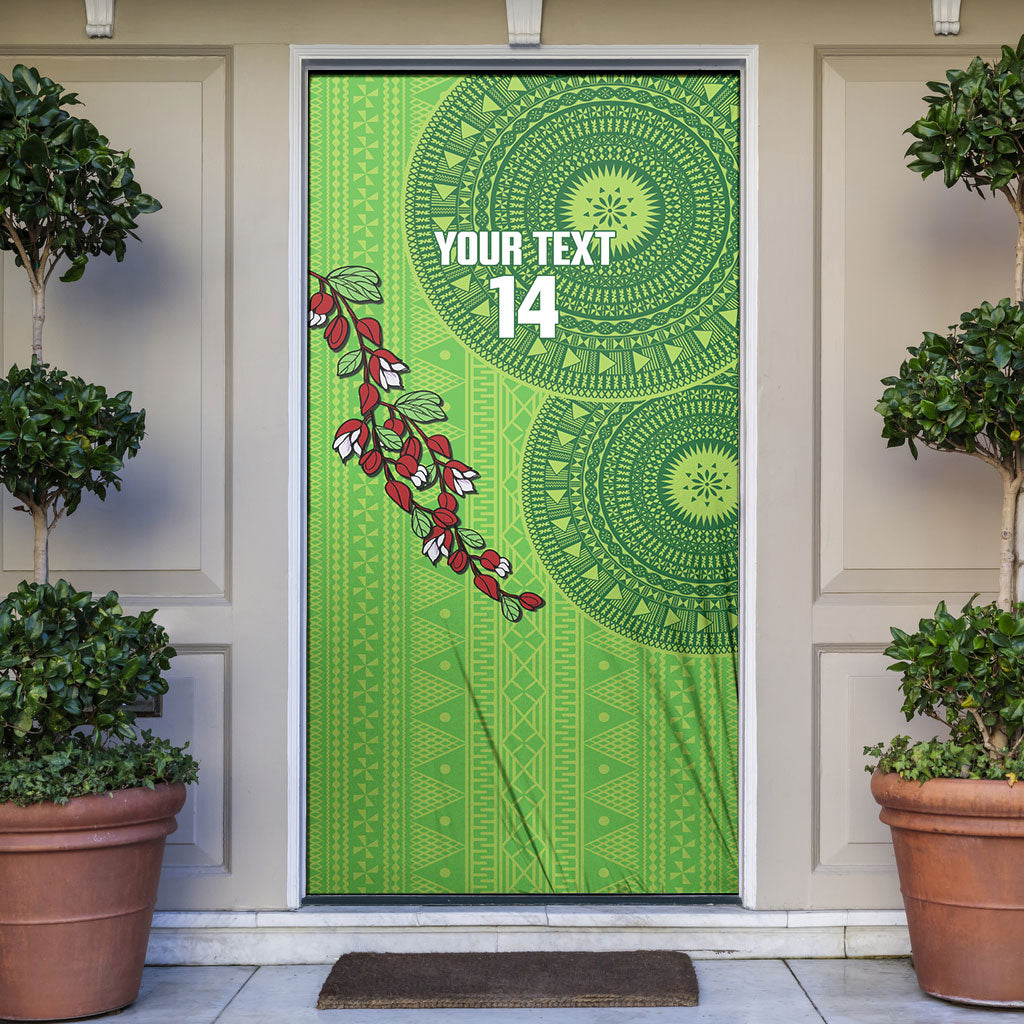 Taveuni Fiji 2026 Rugby Custom Door Cover Tagimoucia Fijian Tapa Pattern LT14 Green - Polynesian Pride